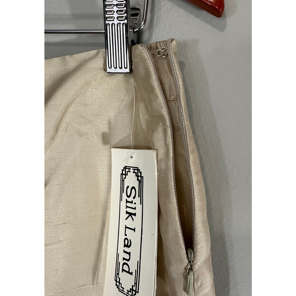 SilkLand NWT Silk Champagne 100% Washable Silk Textured Mini Skirt Sz 10 - Picture 6 of 9